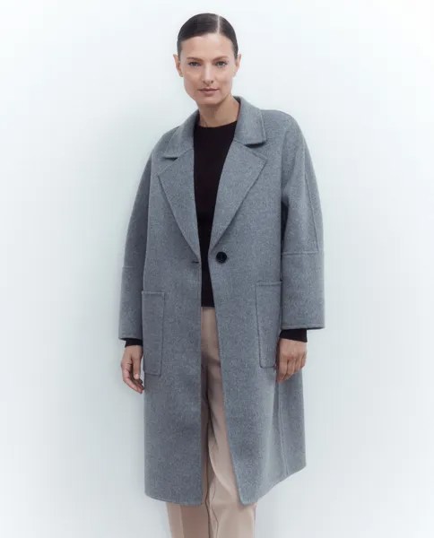 Женское длинное двубортное пальто El Corte Inglés, светло-серый