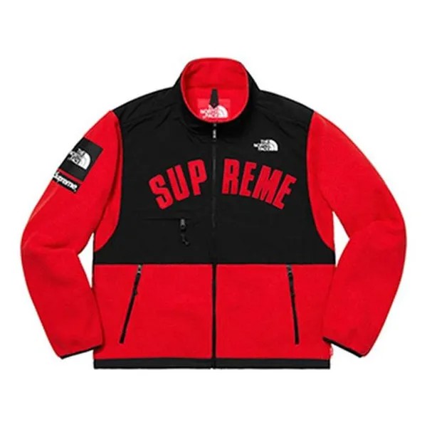 Куртка Supreme SS19 x The North Face Arc Logo Denali Fleece Jacket Red, красный