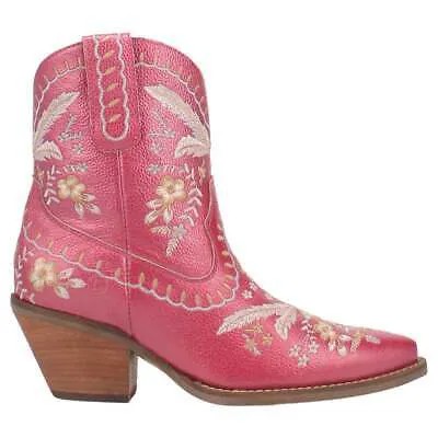 Женские розовые повседневные ботинки Dingo Primrose с цветочным принтом Snip Toe DI748-530