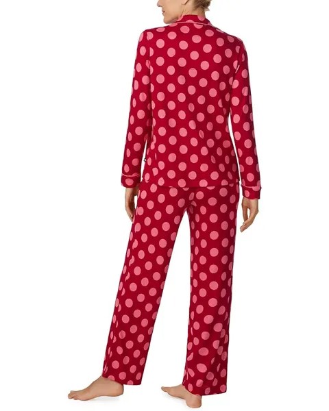 Пижамный комплект Kate Spade New York Long Sleeve Sweater Knit Notch Collar PJ Set, цвет Pink Dot