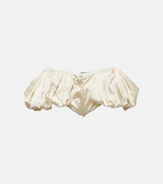 Атласные шорты le short chouchou Jacquemus, белый