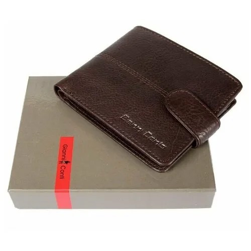 Портмоне украшенное оттиском фирменного наименования Gianni Conti 1137075 dark brown