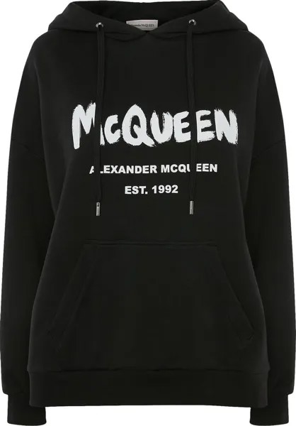 Толстовка Alexander McQueen Graffiti Sweatshirt 'Black', черный