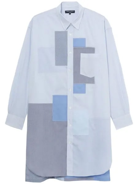 Comme des Garçons Homme рубашка в технике пэчворк, синий