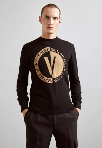 Свитер Logo Round Neck Versace Jeans Couture, цвет black/gold-coloured