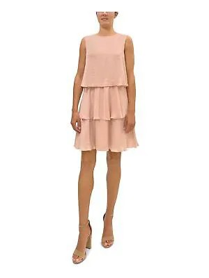SAM EDELMAN Женское розовое короткое коктейльное платье без рукавов с круглым вырезом 2