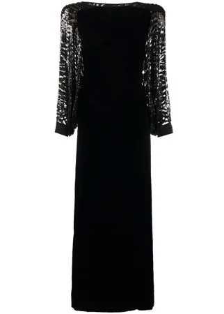 Valentino Pre-Owned длинное платье-кейп 1980-х годов с пайетками
