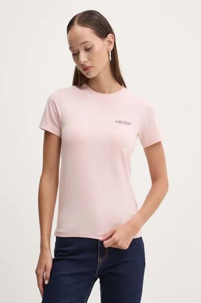 Футболка Guess Jeans, розовый