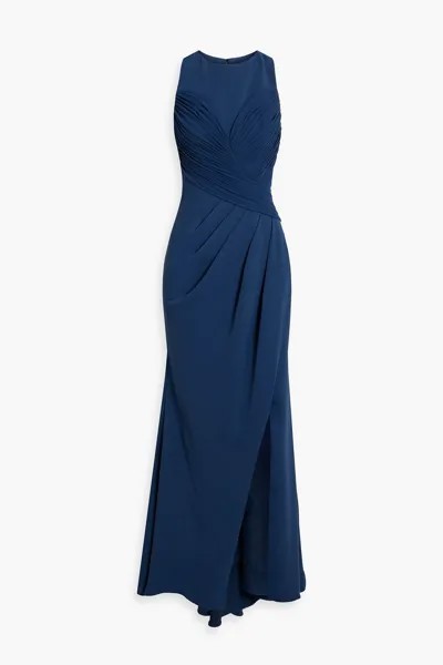 Плиссированное платье из крепа BADGLEY MISCHKA, индиго