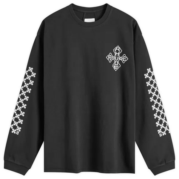 Лонгслив Rhude Corss Logo Long Sleeve T-Shirt, черный