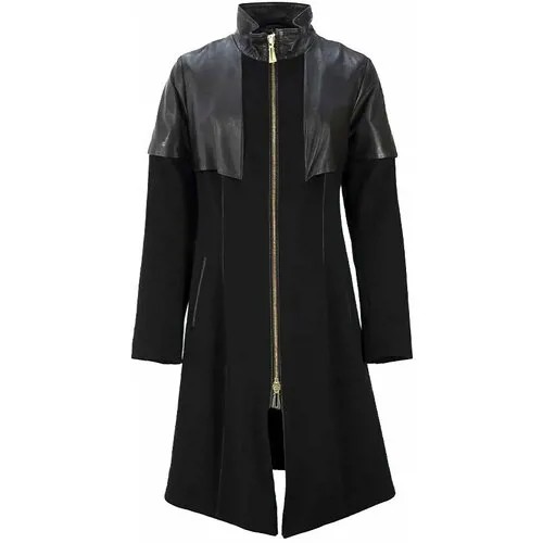 Пальто  Vertini, силуэт прилегающий, средней длины, размер xl, черный
