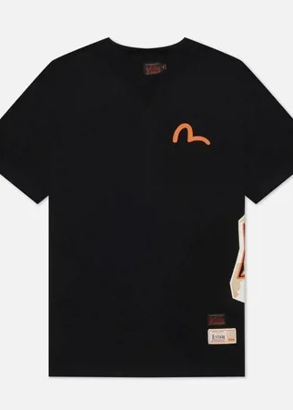 Мужская футболка Evisu Camouflage All Over Printed Godhead, цвет чёрный, размер XXL