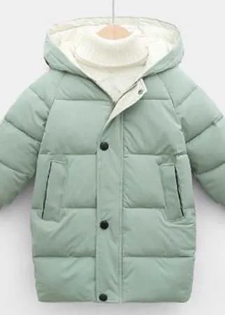 Для мальчиков Утепленная куртка с карманами с рукавом-реглан с капюшоном без свитера
