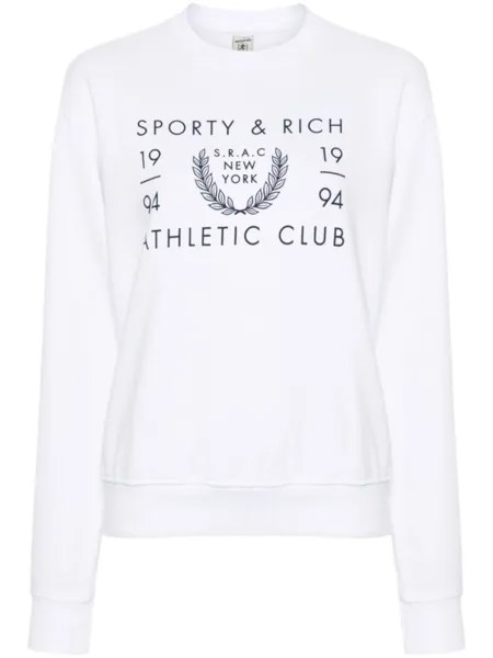 Sporty & Rich толстовка SRAC с логотипом, белый