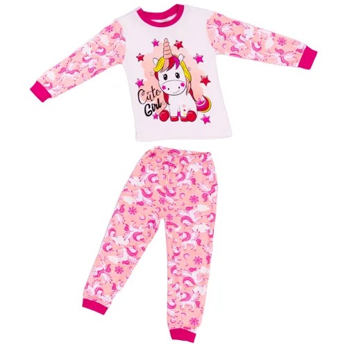 Пижама Miniland, брюки, брюки с манжетами, манжеты, без карманов, рукава с манжетами, размер 104, розовый