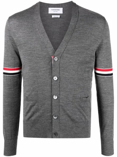 Кардиган на молнии с полосками RWB Thom Browne, серый