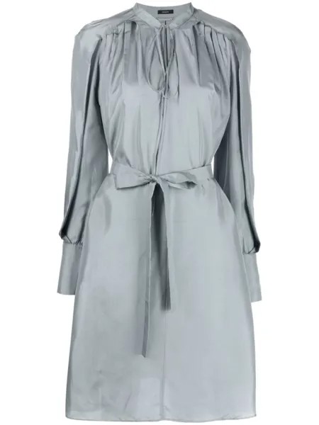 JOSEPH long-sleeve silk dress, серый