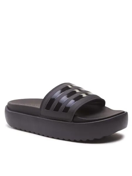 Сланцы женские Adidas Adilette Platform Slides HQ6179 черные 43 EU