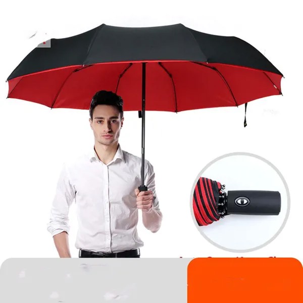 Ветрозащитный двойной слой устойчивый зонт полностью автоматический дождь мужчины женщины 10K сильный роскошный бизнес мужской большой зонтик зонтик зонтик
