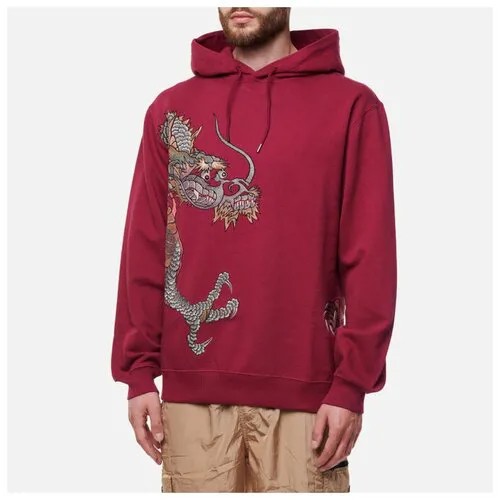 Мужская толстовка maharishi Dragon & Tigers Hoodie бордовый , Размер L