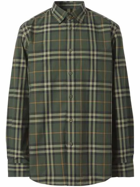 Burberry клетчатая рубашка с длинными рукавами