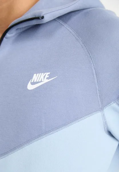 Толстовка на молнии Tech Fleece Full-Zip Hoodie Nike, светло-арсенальный синий/пепельно-сланцевый белый