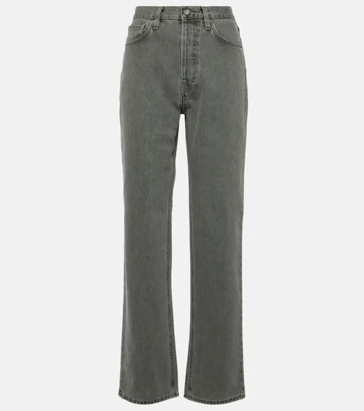 Прямые джинсы с высокой посадкой Toteme, серый