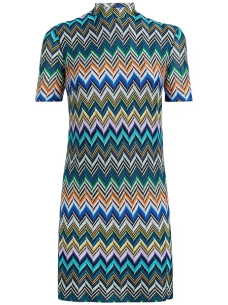 Missoni мини-платье с зигзагообразным узором, синий