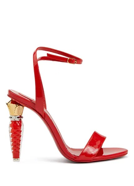 Красные женские кожаные сандалии lipgloss queen Christian Louboutin