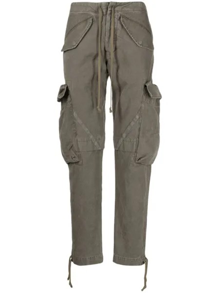 Greg Lauren зауженные брюки карго, зеленый
