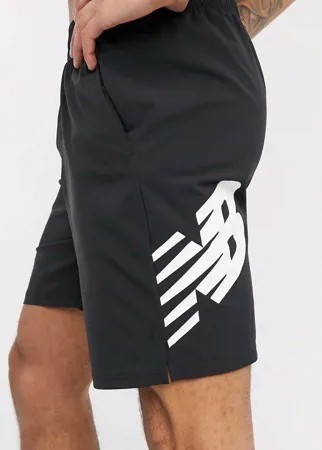 Черные тканые шорты с логотипом New Balance Running-Черный