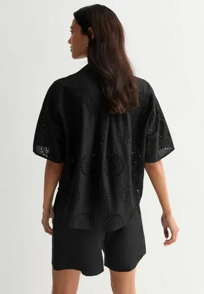 Рубашка Embroidered New Look, черная
