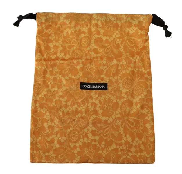 DOLCE - GABBANA Чехол для пыльника Желтая кружевная сумка для обуви с цветочным принтом на шнурке 34см x 25см