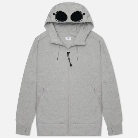 Мужская толстовка C.P. Company Diagonal Raised Fleece Goggle Hoodie, цвет серый, размер S