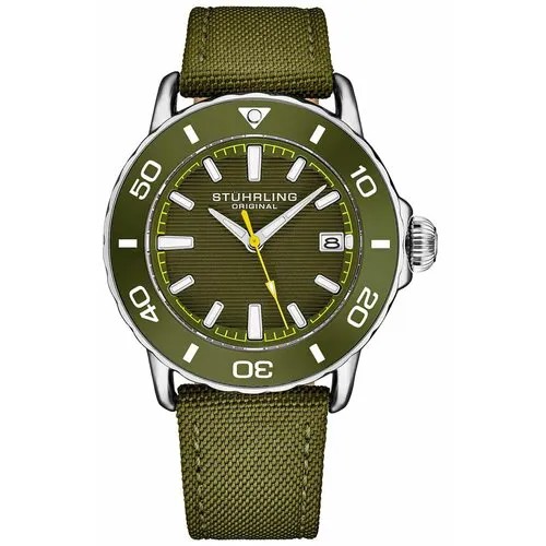 Наручные часы STUHRLING Aquadiver, белый, зеленый