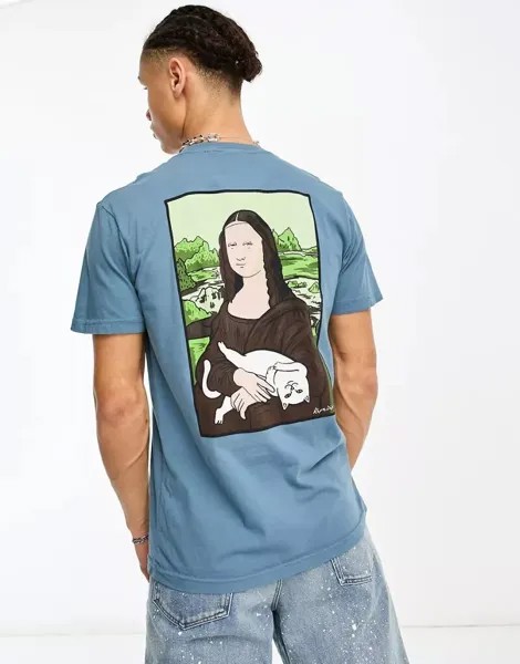 Темно-синяя футболка RIP N DIP Nerma Lisa с принтом на груди и спине