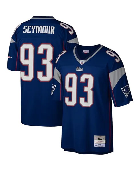 Мужская футболка Richard Seymour Navy New England Patriots 2003 Legacy Replica Mitchell & Ness