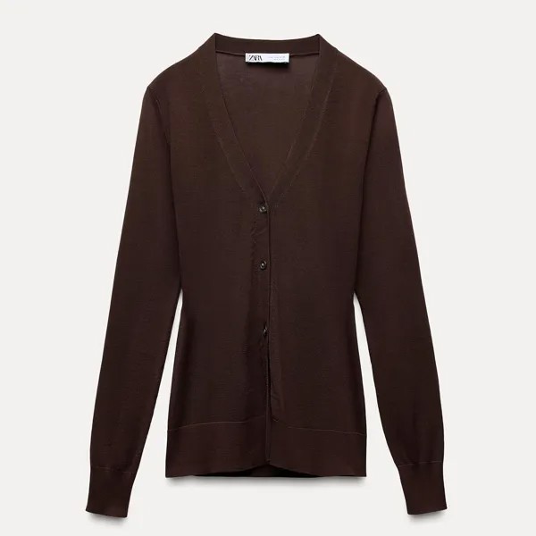 Кардиган Zara by Carlyne Cerf Buttoned Knit, коричневый