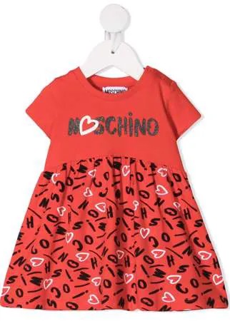 Moschino Kids расклешенное платье с графичным принтом