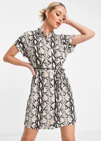 Бежевое платье-рубашка мини Vero Moda-Светло-бежевый цвет