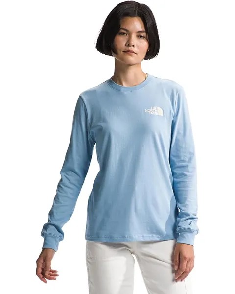 Футболка The North Face Long Sleeve Hit Graphic, цвет Steel Blue/White Dune