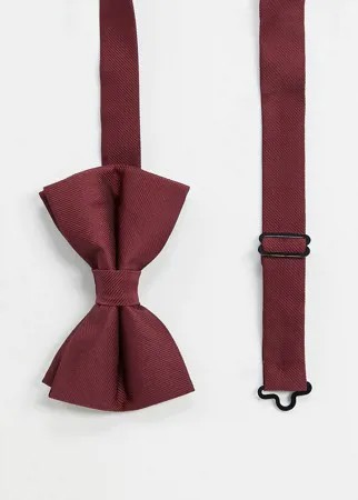 Атласный бордовый галстук-бабочка ASOS DESIGN-Красный