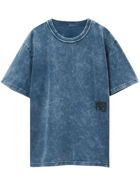 Alexander Wang футболка из хлопка с накладным логотипом, синий