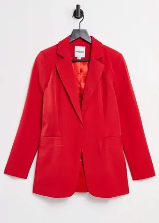 Красный пиджак с застежкой на одну пуговицу Unique21