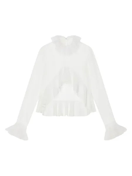 Блузка из органзы с оборками Givenchy, белый