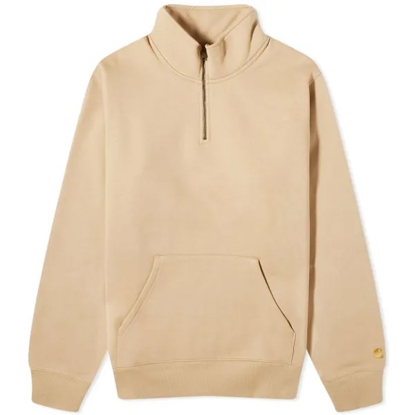 Свитшот Carhartt Wip Chase Neck Zip Crew, бежевый