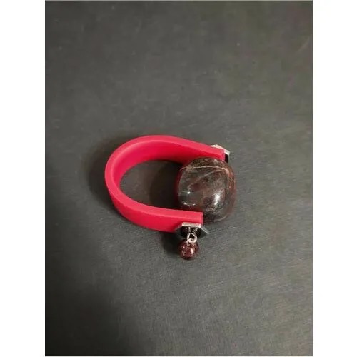 Красное кольцо с камнем яшмой овальной 18 р-р