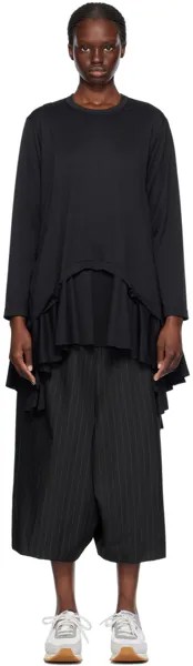 Черное мини-платье с рюшами Comme Des Garcons