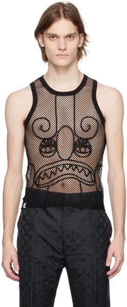 Эксклюзивная черная майка SSENSE в сетку с графическим принтом Charles Jeffrey Loverboy