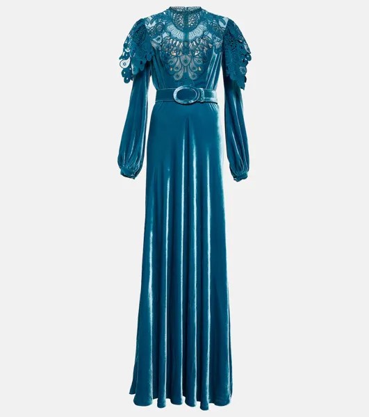 Бархатное платье COSTARELLOS, синий